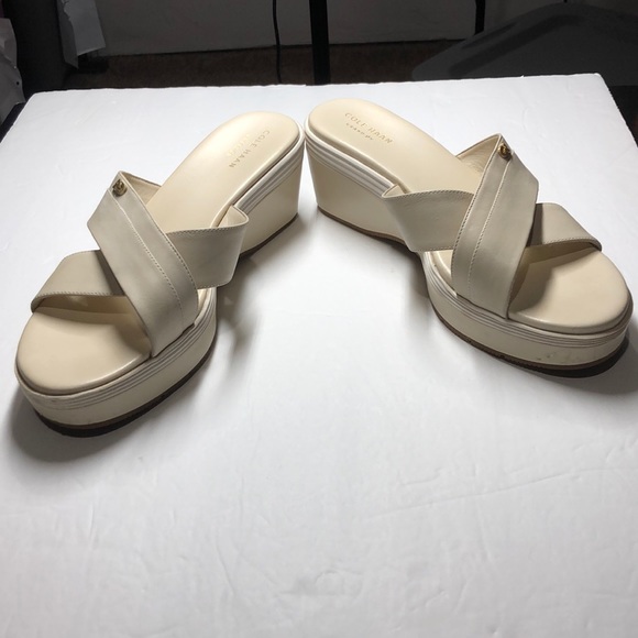 Cole Haan Shoes - Cole Haan cream wedge sandals size 9